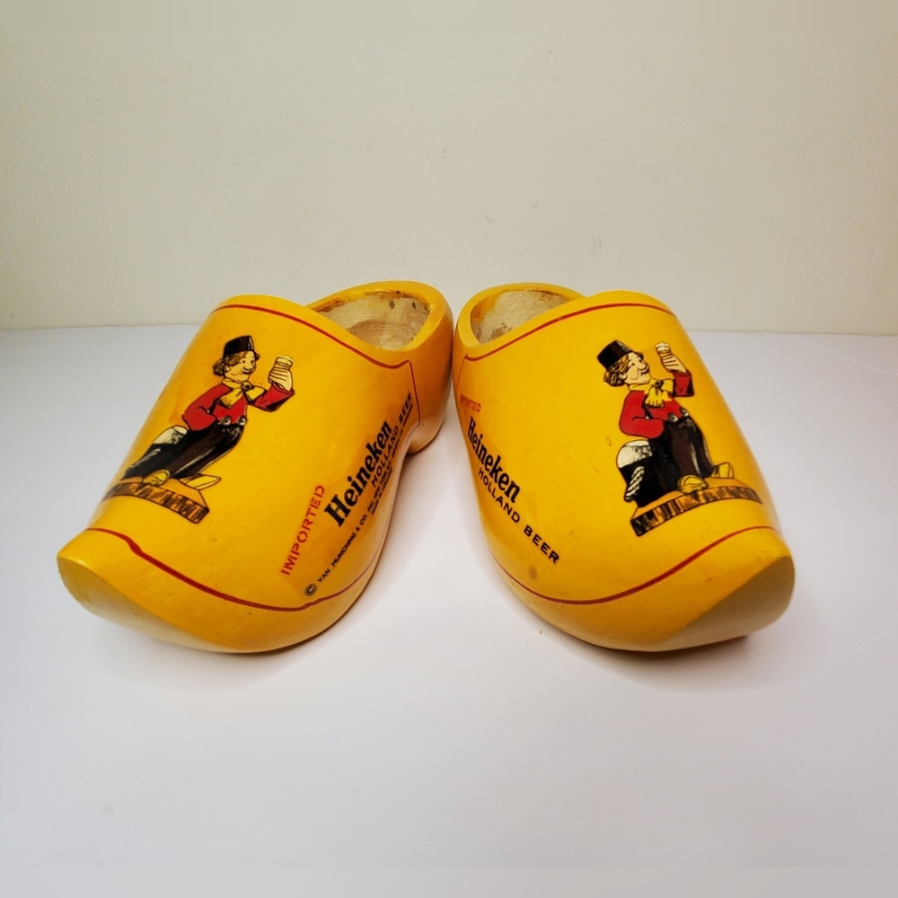 Vintage Imported Heineken Holland Wooden Clogs One pair
